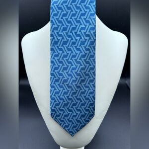 M.C. Escher Officially Licensed 100% Silk Tie – Blue Geometric Tessellation, EUC